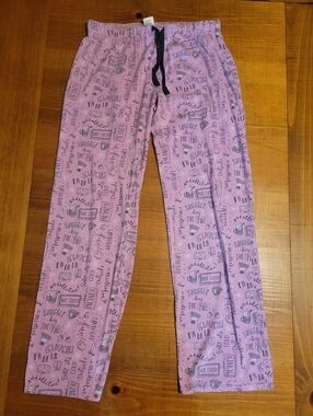 SO Pink Cozy Christmas Themed Lightweighted Pajama Pants Womens Juniors Size S